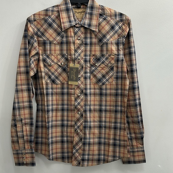 Wrangler Retro Long Sleeve Sawtooth Snap Pocket Western Shirt - Picture 3 of 6